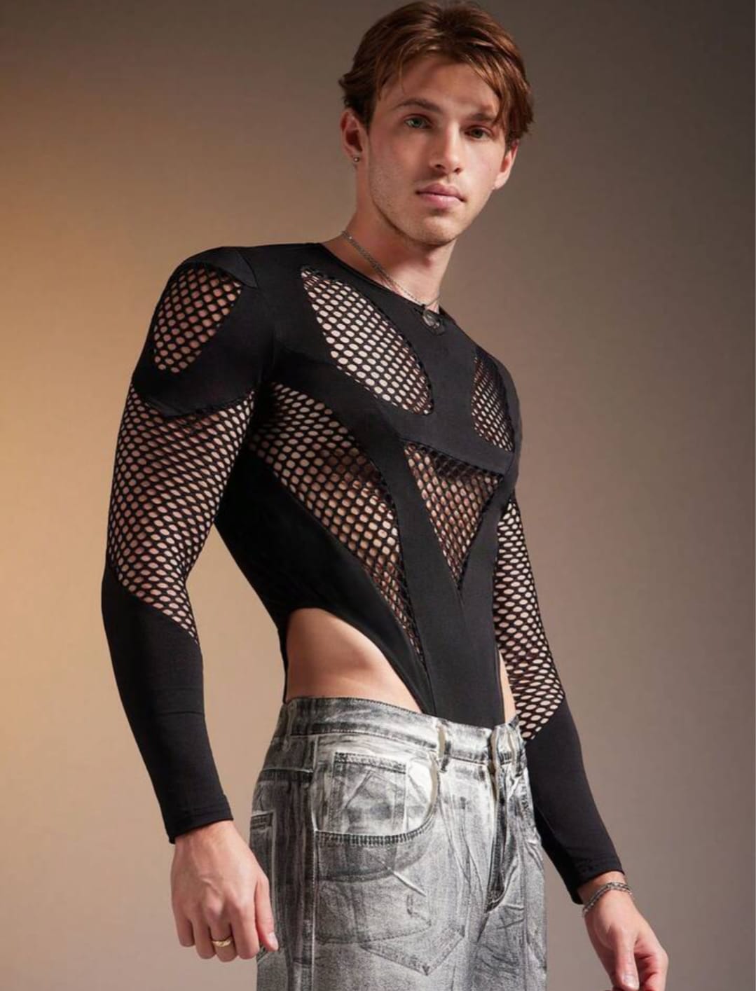 Shadow Mesh Cut- Out Bodysuit